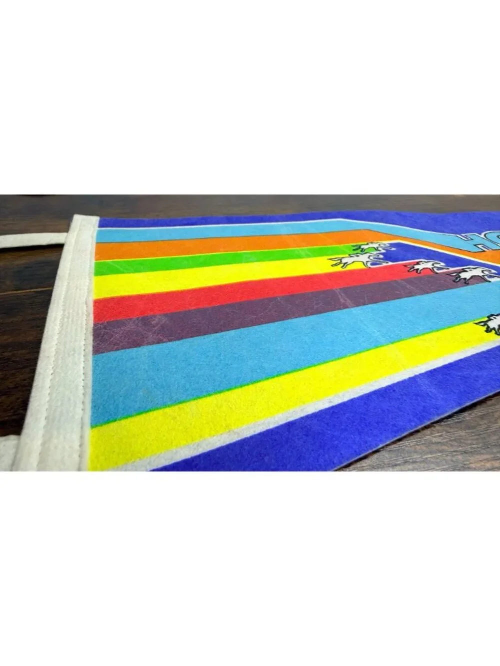 Vintage Hollywood Park Felt Pennant With Rainbow Horse Racing Design